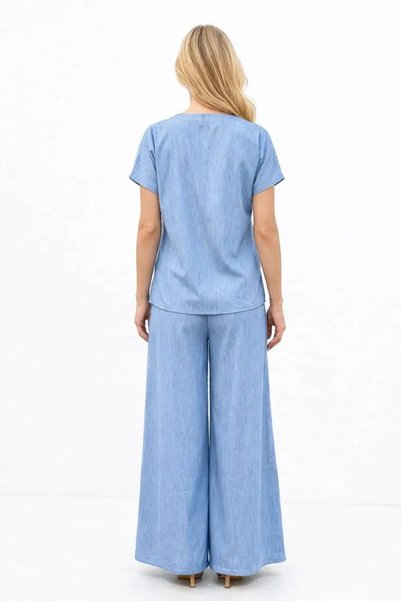 Cool & Sexy Half Sleeve Tencel Fabric Top and Bottom Set