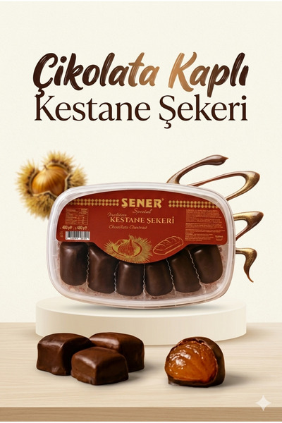 Şener ÇİKOLATALI KESTANE ŞEKERİ ÜST KALİTE 400 GR