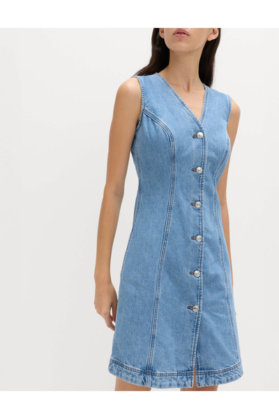 Marks & Spencer Pamuklu Denim Mini Elbise
