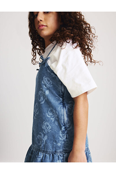 Marks & Spencer Desenli Denim Elbise & Tişört