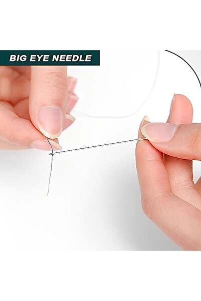 Arabest 12-Piece Bead Spinner Needles, 0.6-0.7mm Stainless Steel Large Eye Cu...