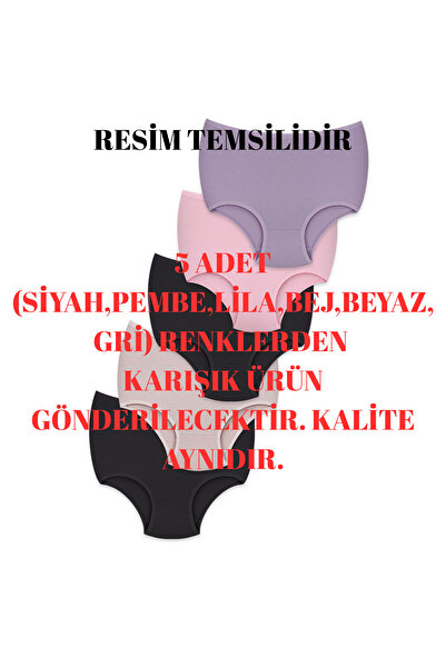 KoNFoRX Kadın Külot Yüksek Bel 5'li Paket - Günlük Kullanım, Pamuklu, Iç Giyi...
