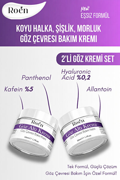 Roen Göz Altı Morluk Kremi Kafein %5 Hyaluronic Acid %0,2 Koyu Halka, Şişlik ...