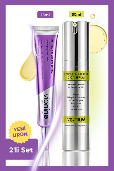 Vio nine Vionine Gece Bakım Seti 2'li (SERUM SET) - Retinol Serum + Göz Kremi