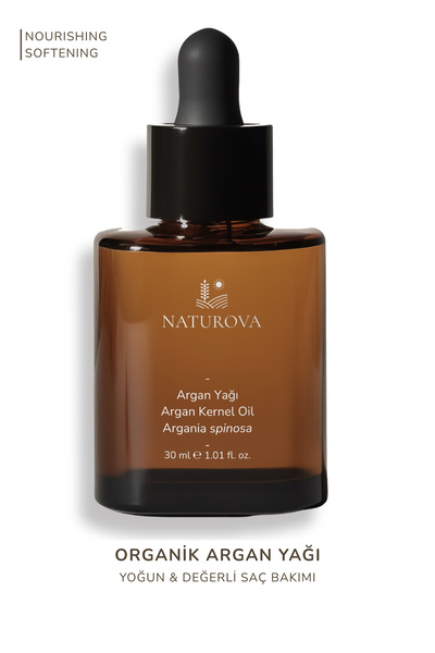 NATUROVA Organik Argan Yağı , Seyreltilmemiş Saf Yağ, 30 ml