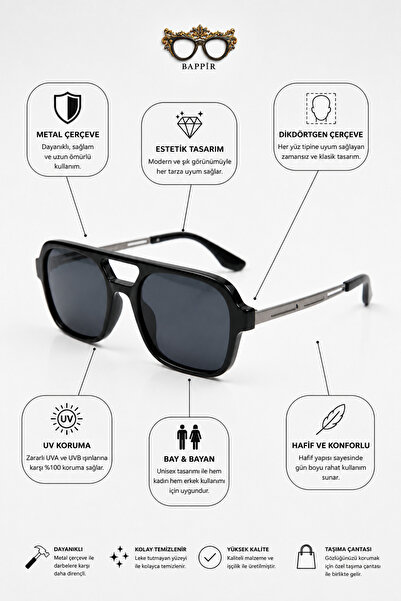 BAPPİR Metal Handle High Quality Men's New Season Unisex Sunglasses