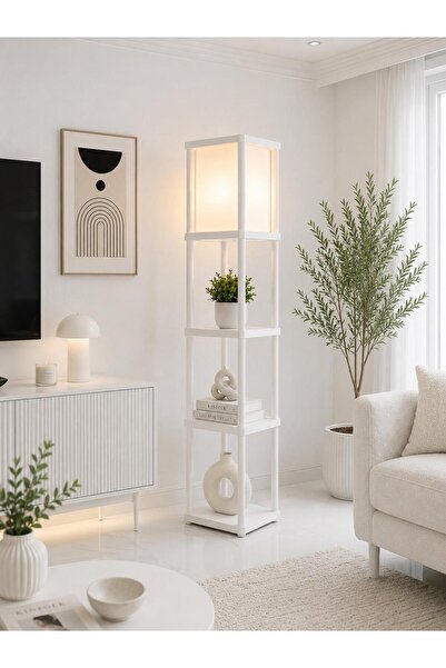 interhomestyle Sakaki-BELIEF DEKORATİF RAFLI LAMBADER BEYAZ