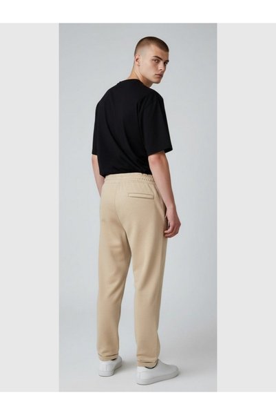 MODA Erkek Önü Kemerli Beli Lastikli Diyogenal Kumaş Jogger Kesim Duble Paça Pantolon