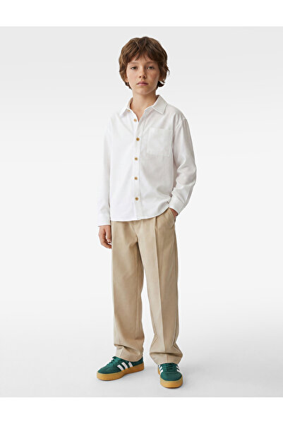 Koton Long Sleeve Classic Collar Viscose Basic Shirt