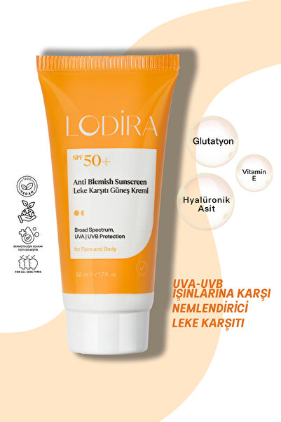 Lodira Cosmetic Leke Karşıtı, Glutatyonlu, Yüksek Korumalı Spf 50+ Güneş Krem...