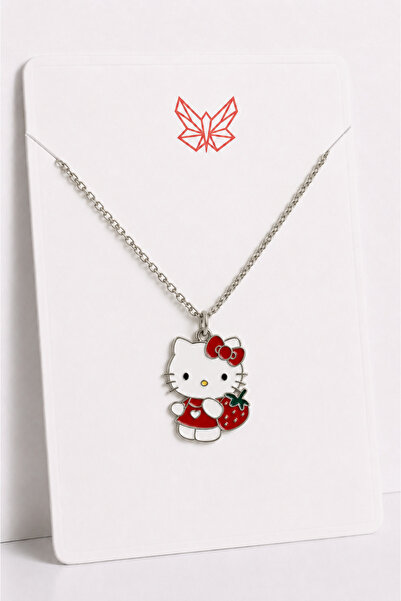MakeWell Hello Kity Cinnammaroll Tasarımlı Gümüş Renkli Çocuk Kolyeleri