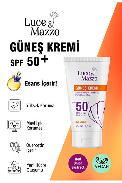 LUCE AND MAZZO Spf 50+ High Protection Sun Cream - 50 ml Mineral Based Vegan,...