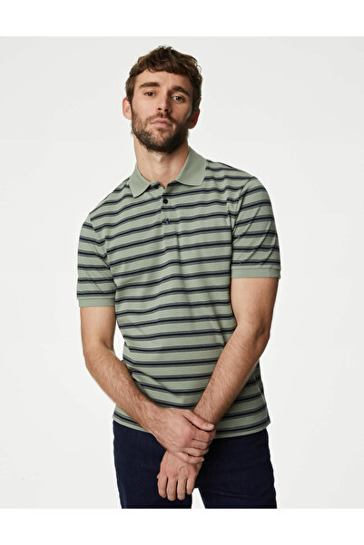 Marks & Spencer Saf Pamuklu Kısa Kollu Polo Yaka T-Shirt