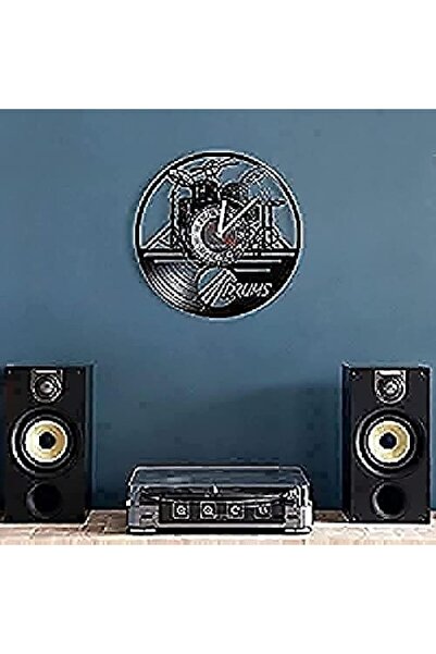 Arabest 12-Inch Vinyl Record Wall Clock, Guitar Drums Rock Band Music Studio ...