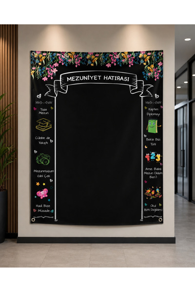 okul posterleri Mezuniyet Hatırası Fotoğraf Çekim Fon Perdesi (160x210 cm)