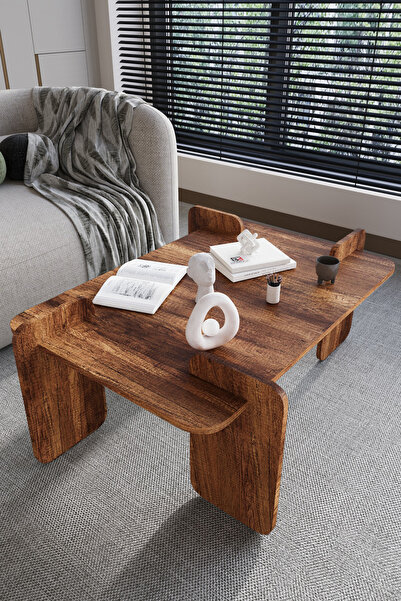 BAMOSA Norex Traverten Dokulu Oval Orta Sehpa – 104*54cm Minimal Modern Tasarım