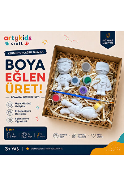 ArtyKids Craft Taş Tozu Boyama Kiti // Süper Kahraman Set 2 // Aile - Çocuk A...