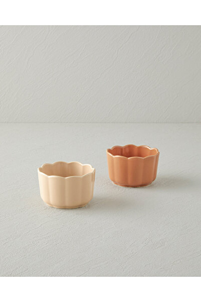 English Home Cottage Stoneware 2’li Sufle Fırın Kabı 9 – 9 cm Koyu Pembe – Aç...
