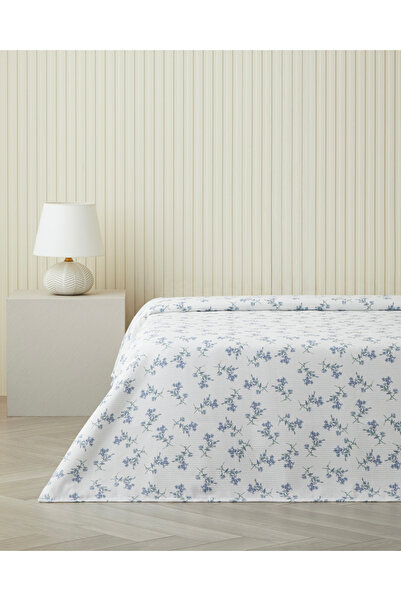 English Home Blue Spring Çift Kişilik Pike 200x220 cm Mavi