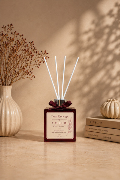 Tiem Concept Çubuklu Oda Kokusu 100 ml - Amber - Bordo Parlak Şişeli