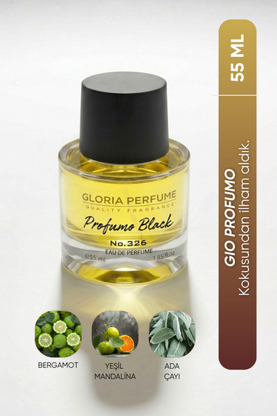Gloria Perfume Profumo Black 55 ml Edp Erkek Parfüm