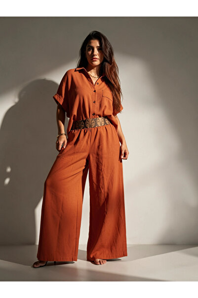 Su Koleksiyon Sahra Bohem Wide-Leg Pants / Tile