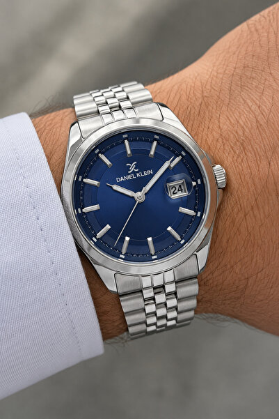 Daniel Klein Erkek Kol Saati 42 mm Çelik Kordon Lacivert Kadran 3 ATM Su Geçi...