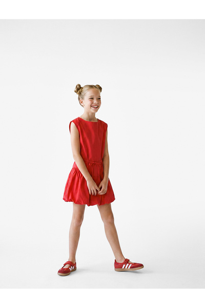 Koton Cotton Crew Neck Sleeveless Balloon Dress