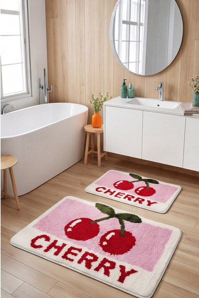GECE HOME Dijital Kaymaz Yıkanabilir İkili Banyo Paspası Banyo Halısı 40x60 +...