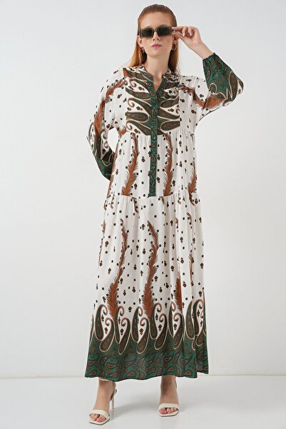 Hiccup Bdart Patterned V-Neck Maxi Dress