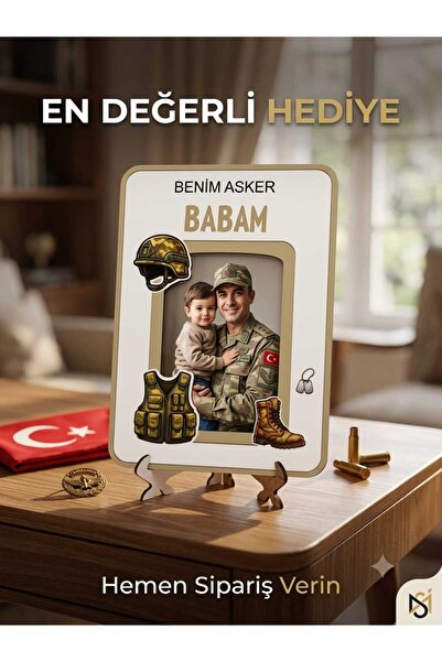 wood 14 dizayn Babalar Günü Hediyesi Kişiye Özel Ahşap Fotoğraf Çerçevesi | Ö...
