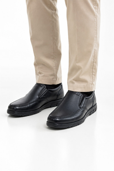 viderri Black Otopedic 100% Leather Baba Non-Slip Sole Shoes Vdz03002