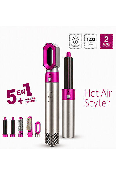 DLC 5-in-1 Hot Air Styler 1200W, Hair Dryer, Curler & Volumizing Brush with 5...