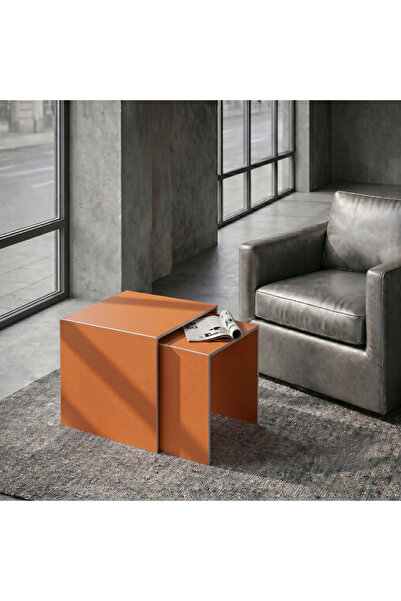 modilab Modern Metal Zigon Sehpa Seti – Minimal Tasarım İç İçe Geçen Yan Sehp...