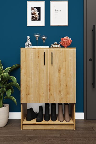 asratrend Lüks 2 Kapaklı Ayakkabılık Düzenleyici %100 MDF 4 Raflı Çok Amaçlı ...