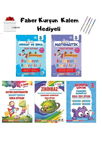 Nartest Yayınları 3.Sınıf Altın Beyin Dikkat+Matematik+Olimpik Çocuk+Altın Ma...