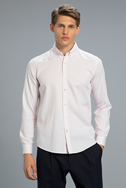 Lufian Pesaro Men's Smart Shirt - Pink, Comfort Slim Fit