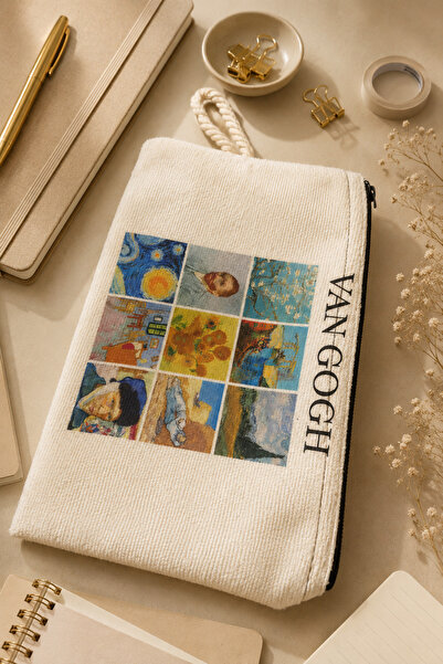Anime Marketi Van Gogh All Paintings Designed School Pen Holder or Makeup Bag