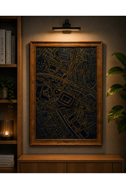 BuzzDesigns Kadıköy Stadyumu Gece Haritası Tablo (Çerçeveli)