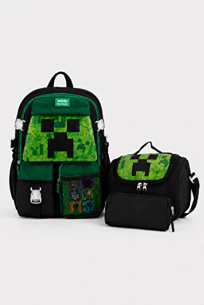 Mori School Bag Kawaii Kore Tarzı Okul Çantası 3'lü Set ( Folyolu Beslenme + ...