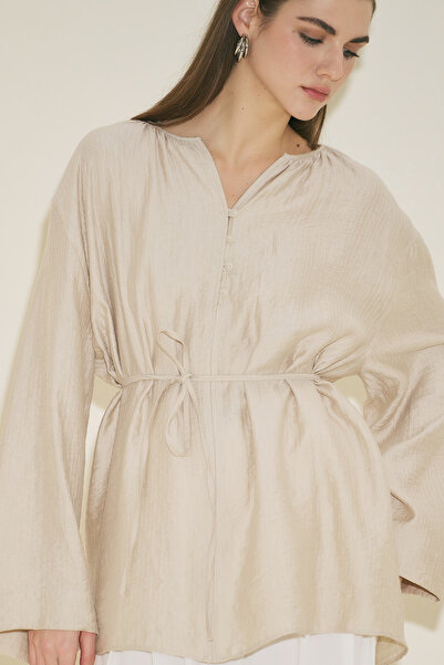 Manuka Textured Drapey Tunic Stone