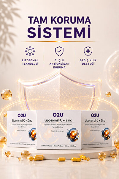 O2U Lipozomal C Vitamini + Çinko Bisglisinat | Yüksek Emilim Bağışıklık & Ant...