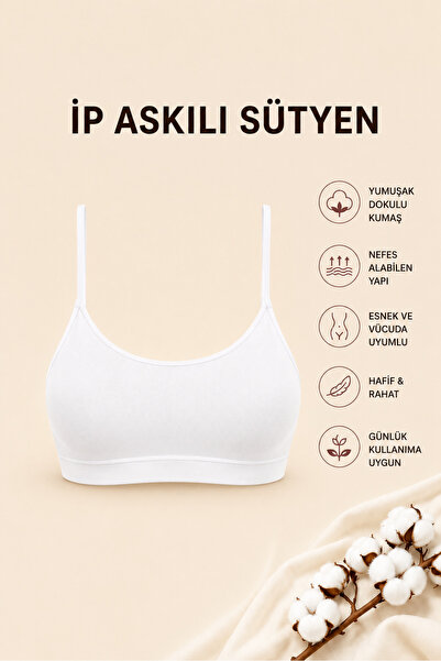 Mudcosıo Women's Strap Bra with Pads, Cotton, Flexible, Comfortable Bralette,...