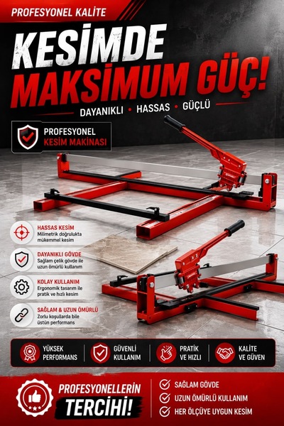 PROHUMMER PH1200A 120 cm Seramik Fayans Kesme ve Granit Kesim Makinesi Kırmız...