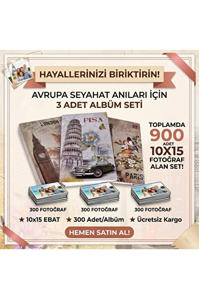 900'lük 10x15 Fotoğraf Albümü-3X300 adet