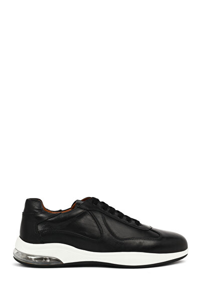 Derimod Erkek Siyah Bağcıklı Kalın Tabanlı Spor Ayakkabı, Deri Casual Sneaker...