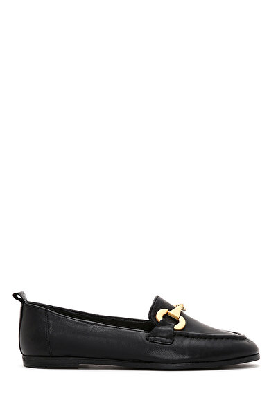 Derimod Kadın Siyah Tokalı Deri Ayakkabı, Maskülen Loafer 26PFD200018