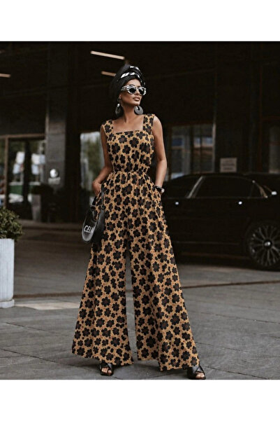 Butik بذلة نسائية طويلة من قماش السوبر جيرسيه بدون حزام وياقة مربعة وتصميم مزخرف