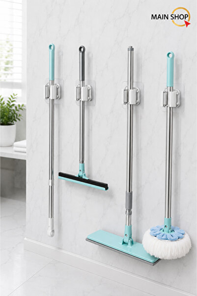 MAİN SHOP 4 Adet Pratik Yapışkanlı Duvar Mop Süpürge Paspas Temizlik Fırçası ...