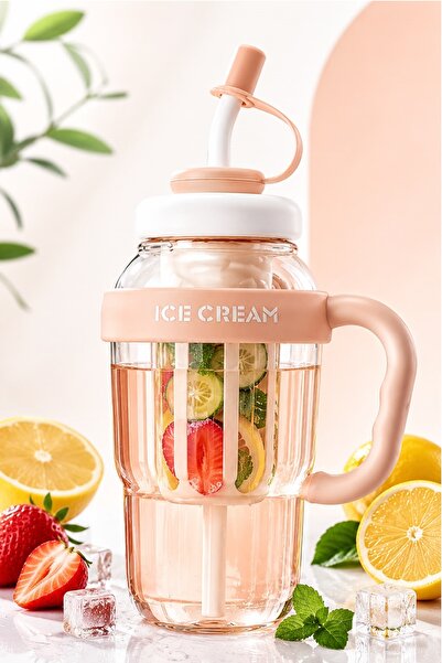 Kitchen Beauty Ice Bottle - Pipetli Matara Lüks Matara Suluk Detoks Suluğu Kahve